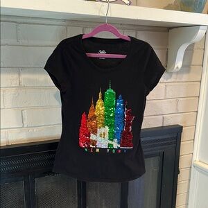 Justice 👧🏻🗽Sz 12 Black Short Sleeve Tee